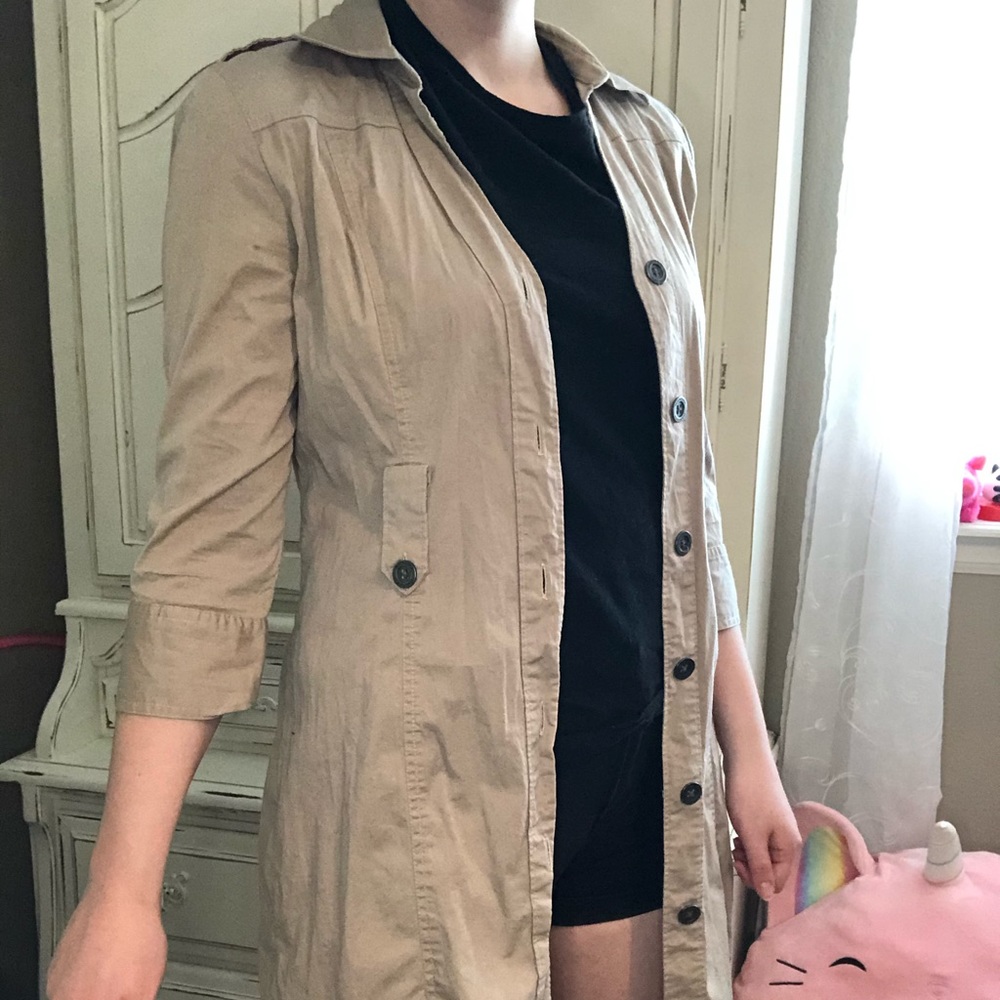 3/4 Length Sleeve Trench Coat